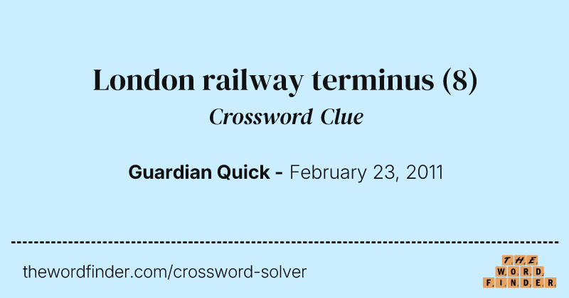 London railway terminus crossword clue image