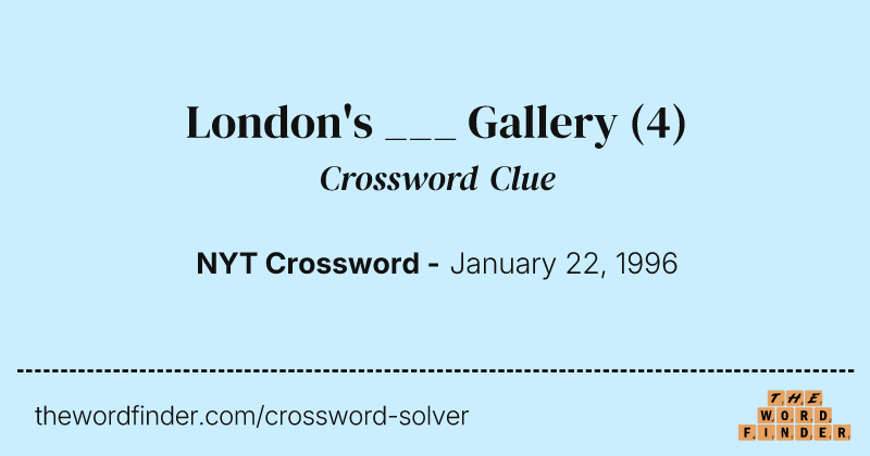 London's ___ Gallery crossword clue image