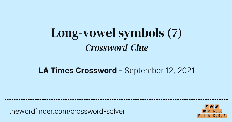 Long-vowel symbols crossword clue image