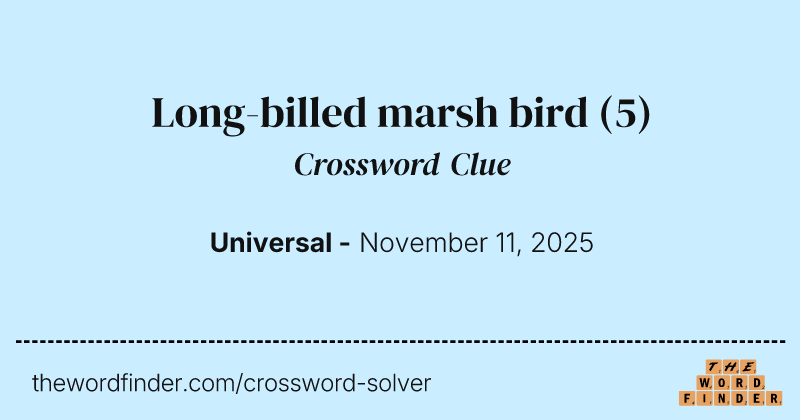 Long-billed marsh bird crossword clue image
