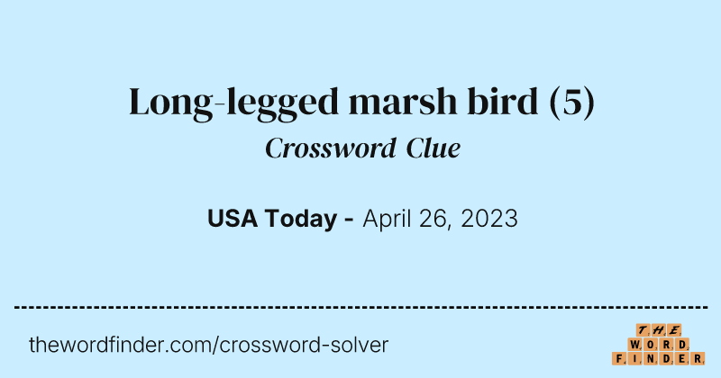 Long-legged marsh bird crossword clue image