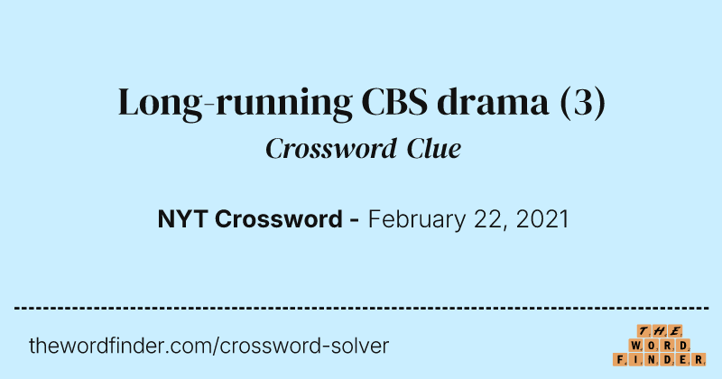 Long-running CBS drama crossword clue image