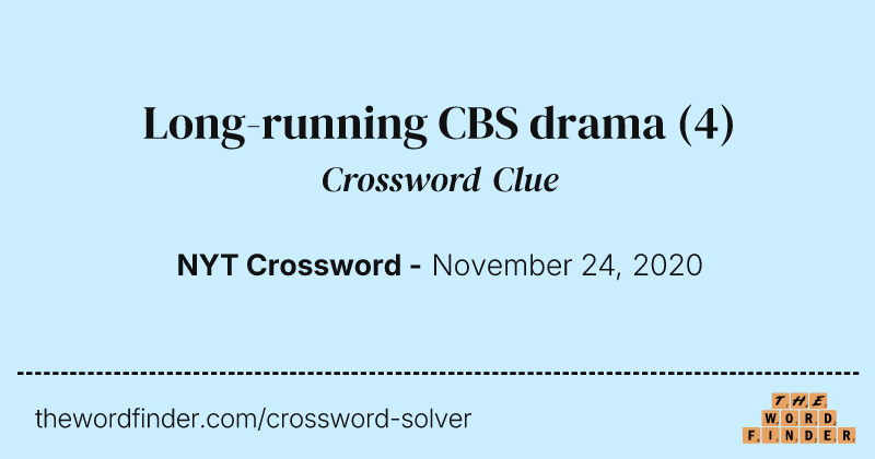Long-running CBS drama crossword clue image
