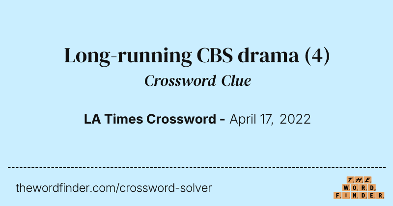 Long-running CBS drama crossword clue image
