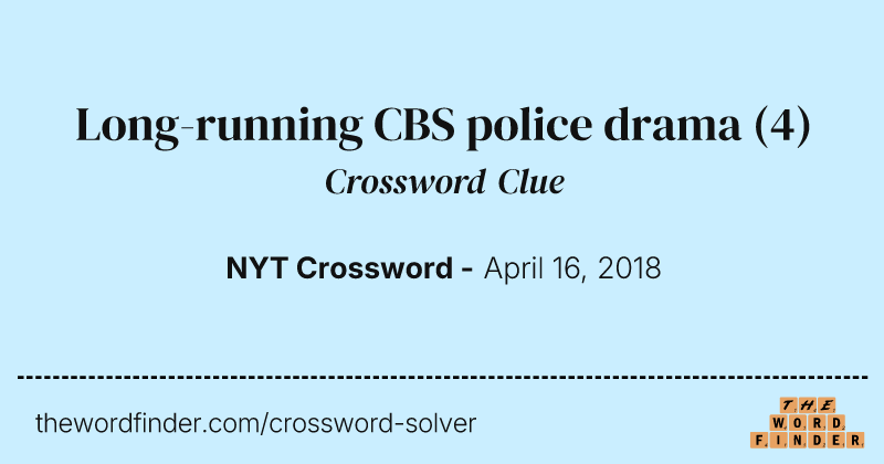 Long-running CBS police drama crossword clue image