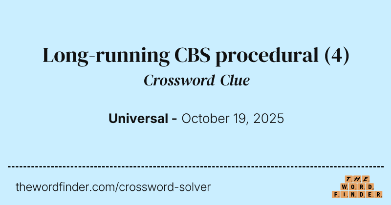 Long-running CBS procedural crossword clue image