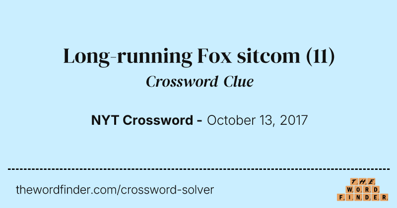 Long-running Fox sitcom crossword clue image