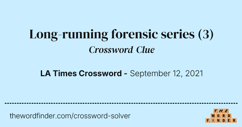 Long-running forensic series crossword clue image