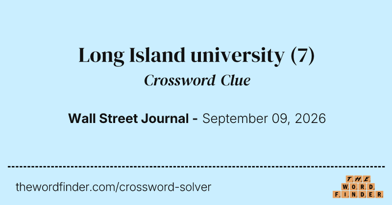Long Island university crossword clue image