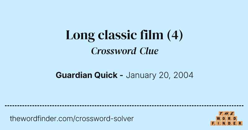 Long classic film crossword clue image