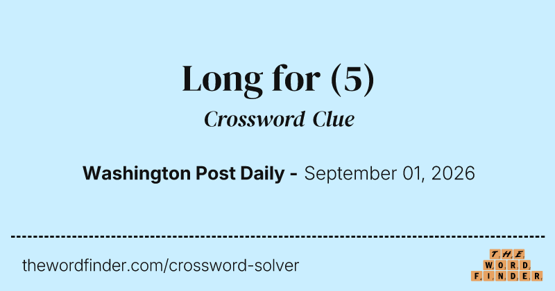 Long for crossword clue image