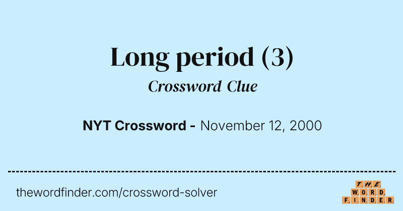 Long period crossword clue image