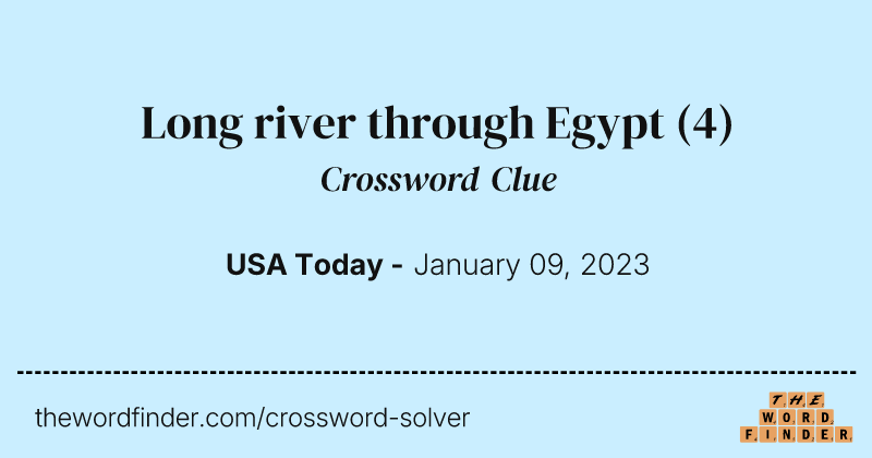 Long river through Egypt crossword clue image