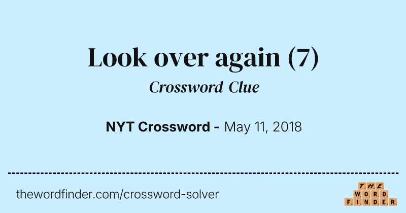 Look over again crossword clue image