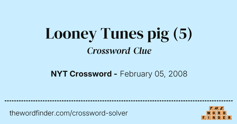 Looney Tunes pig crossword clue image