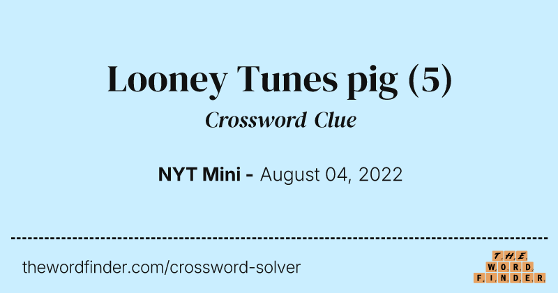 Looney Tunes pig crossword clue image