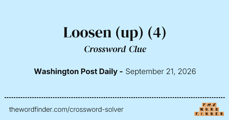 Loosen (up) crossword clue image