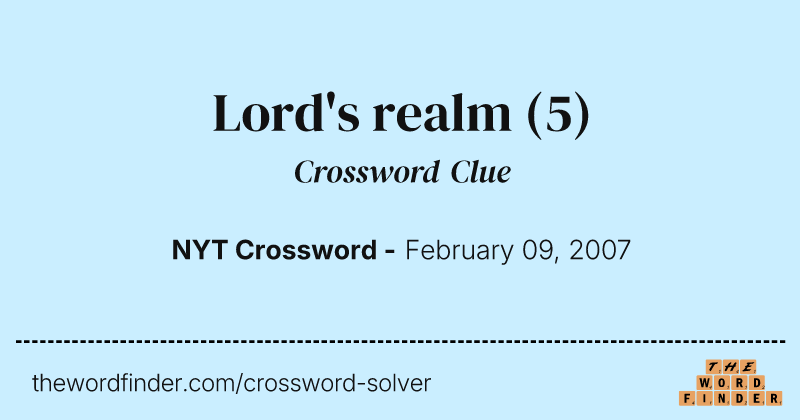 Lord's realm crossword clue image