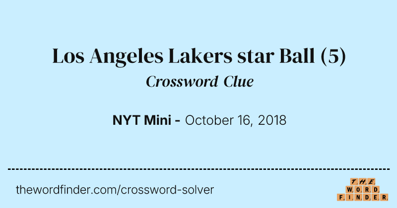 Los Angeles Lakers star Ball crossword clue image
