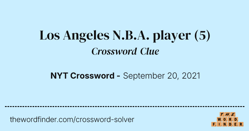 Los Angeles N.B.A. player crossword clue image