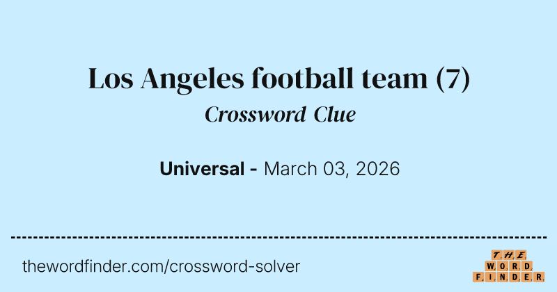 Los Angeles football team crossword clue image