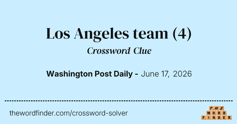 Los Angeles team crossword clue image