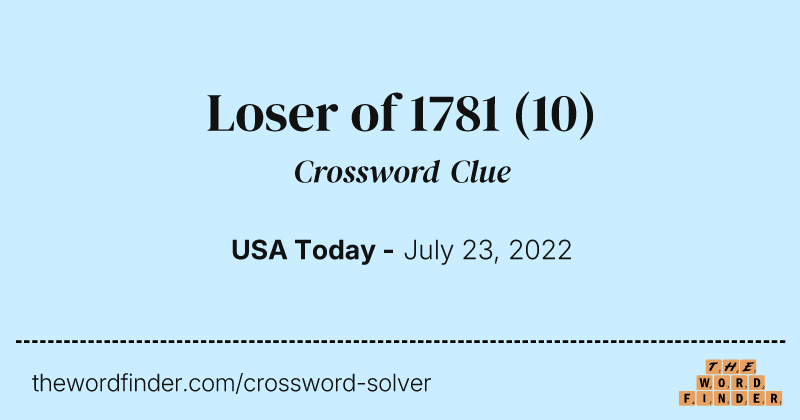 Loser of 1781 crossword clue image