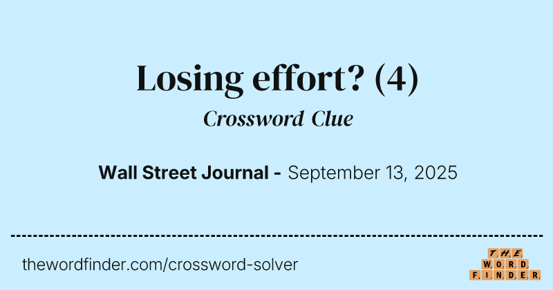 Losing effort? crossword clue image