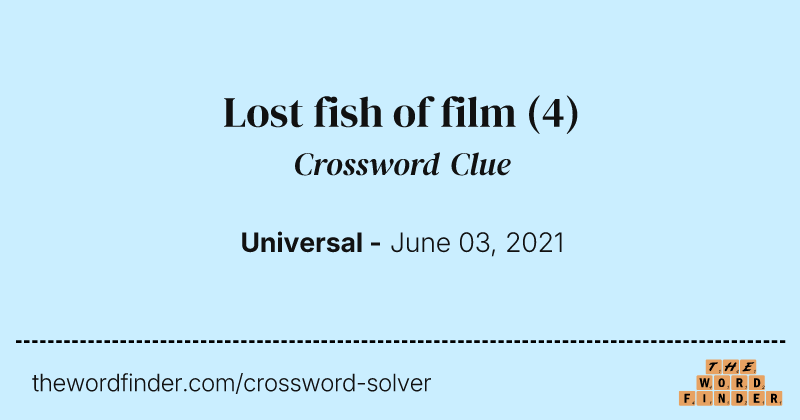 Lost fish of film crossword clue image