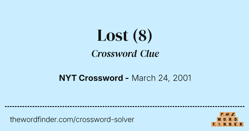 Lost crossword clue image