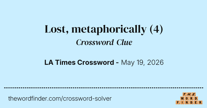 Lost, metaphorically crossword clue image