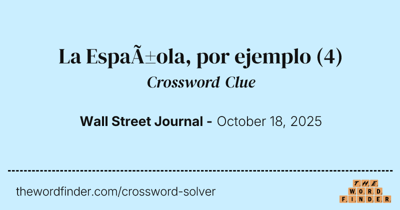 La Española, por ejemplo crossword clue image