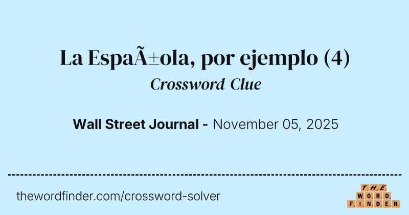 La Española, por ejemplo crossword clue image