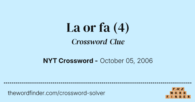 La or fa crossword clue image