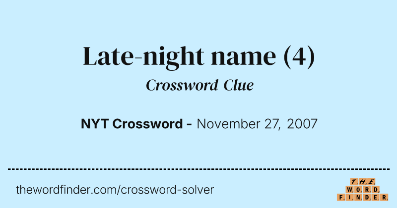 Late-night name crossword clue image
