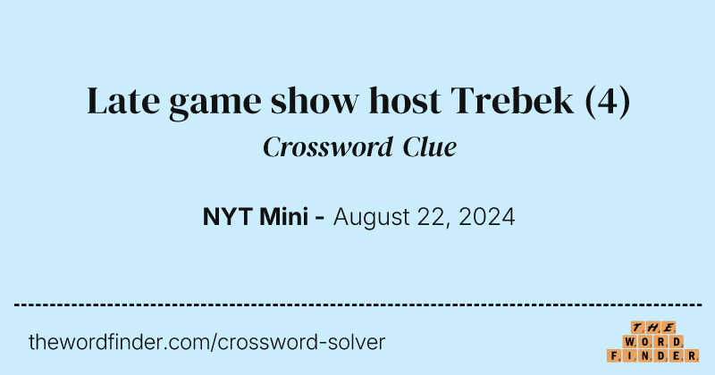 Late game show host Trebek crossword clue image