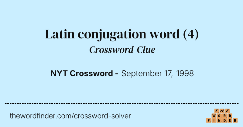 Latin conjugation word crossword clue image