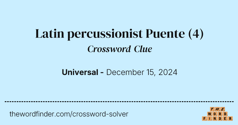 Latin percussionist Puente crossword clue image