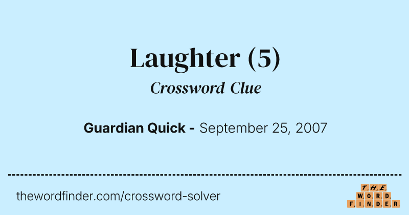 Laughter crossword clue image