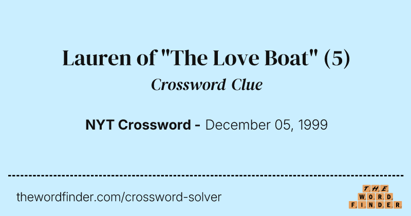 Lauren of "The Love Boat" crossword clue image