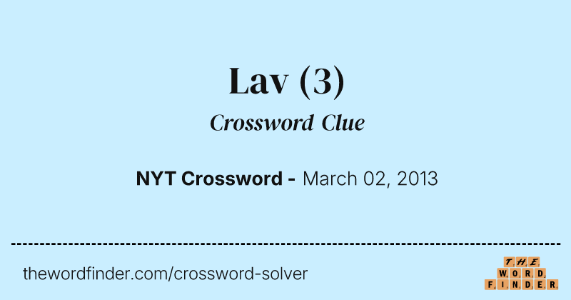 Lav crossword clue image