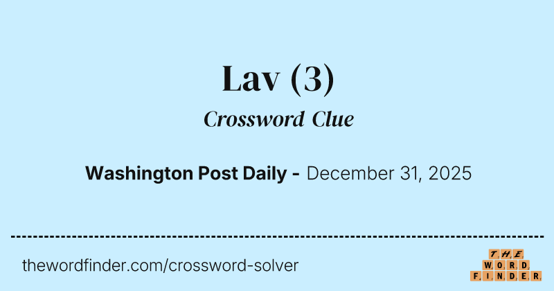 Lav crossword clue image