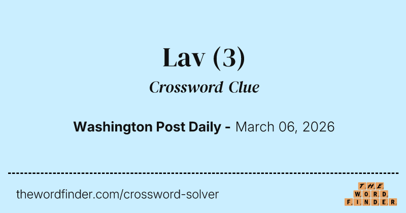 Lav crossword clue image