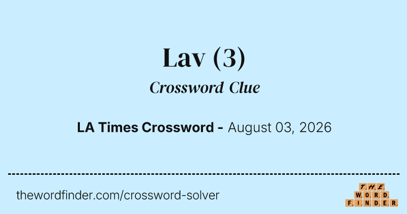 Lav crossword clue image
