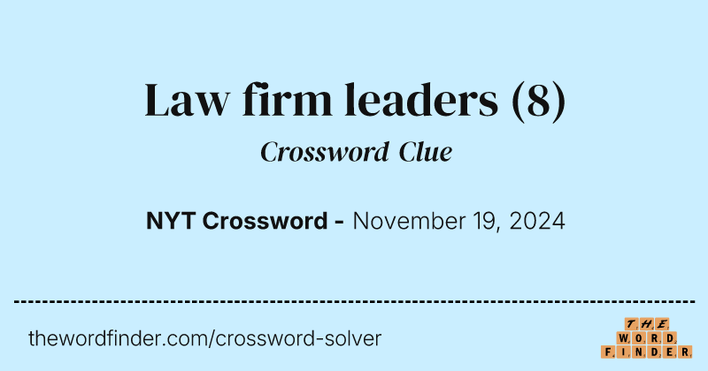 Law firm leaders crossword clue image