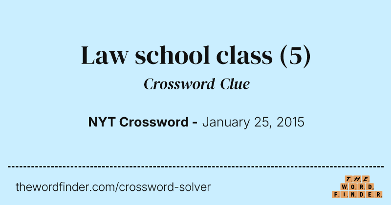 Law school class crossword clue image
