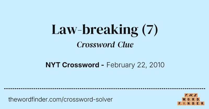 Law-breaking crossword clue image