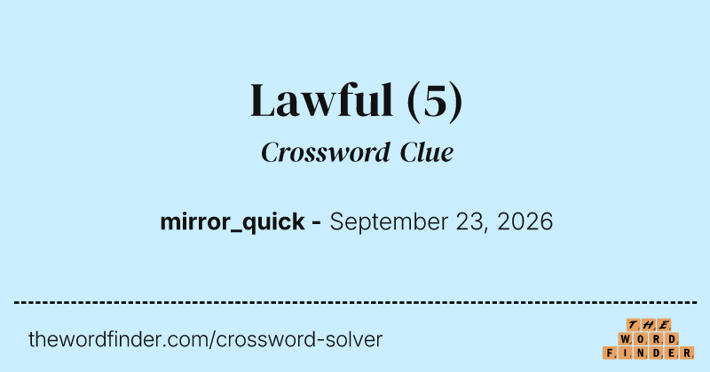 Lawful crossword clue image