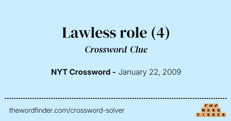 Lawless role crossword clue image