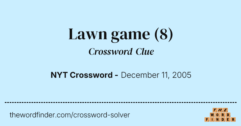 Lawn game crossword clue image